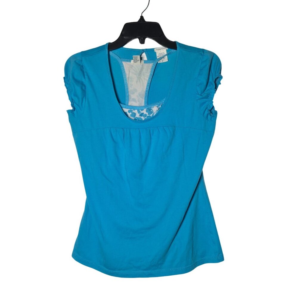 Maurices Blue Babydoll Scoop Neck Top and Floral Racerback Tank Size M Y2K 2000s